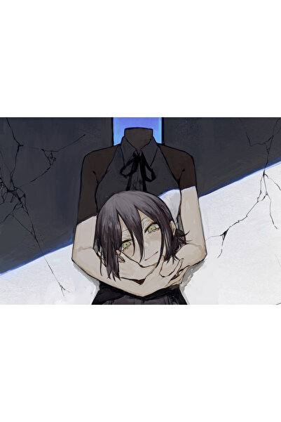 hediyeniburadabul SAB Design Anime Chainsaw Man Temalı Ahşap Poster 15x21cm Poster:20