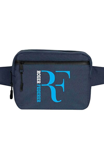 CrowsGate حقيبة خصر بشعار روجر إف باللون الأزرق الداكن
