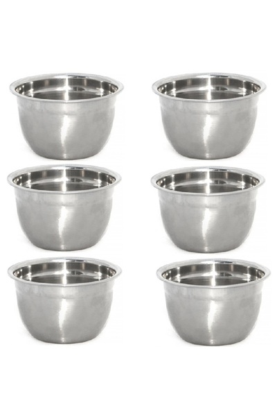 Raki Set of 6 stainless steel bowls caramel glaze 200ml