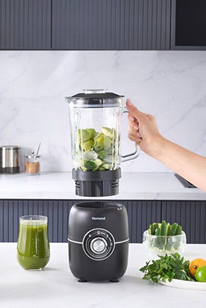 Empressco Cam sürahiyle şık ve dayanıklı masa blenderi, 1,5L kapasite