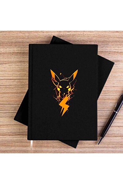 CrowsGate Pikachu Black Unlined Canvas Notebook