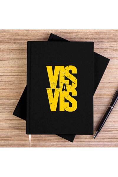 CrowsGate Vis a Vis Logo Black Unlined Canvas Notebook