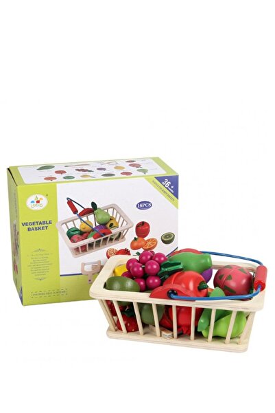 Generic لعبة منزل لعب تقطيع الخضروات والفواكه الخشبية للأطفال، لوازم التعليم المبكر، مجموعة هدايا من الفاكهة