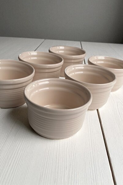 Dore Voir 6 Pieces Ceramic Soufflé Container White Diameter 9 cm