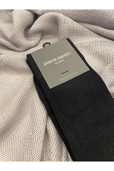 Pierre Cardin Men's Woven Solid Color Bamboo Black Socks
