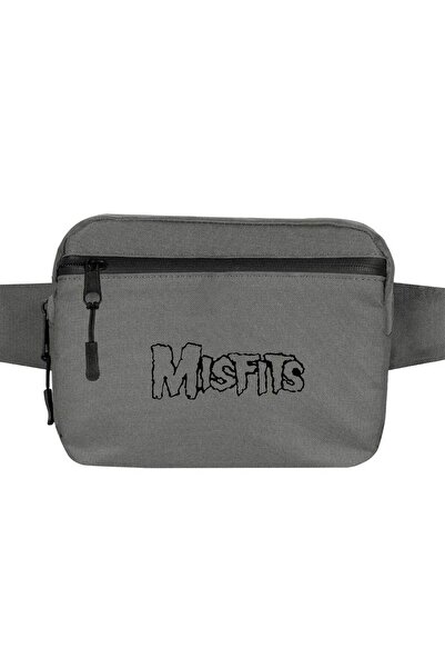 CrowsGate Geantă neagră cu logo Misfits Culoare gri