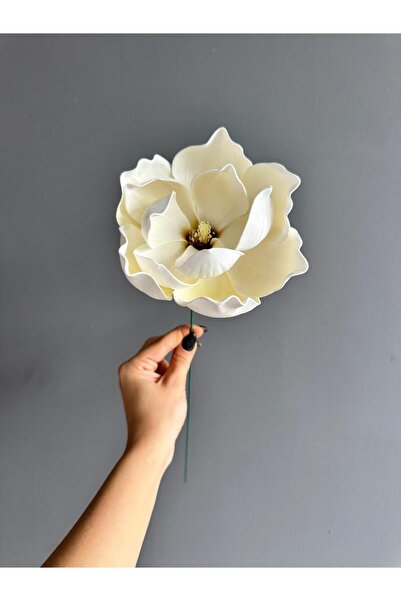 Luvienn Handmade New Large Size Magnolia Flower-Off-White Vase Flower Single Branch