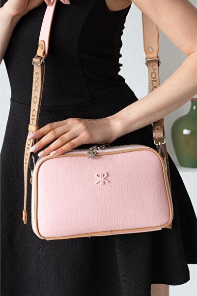 Çanta Trend Powder 5 Compartment Embossed Faux Leather Crossbody Adjustable Strap Women's Shoulder Bag