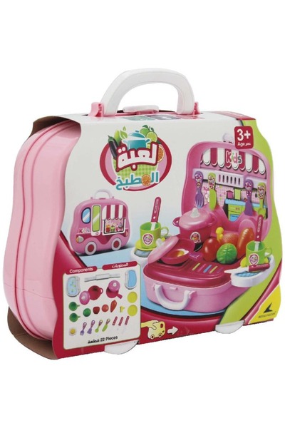 Generic مجموعة الشيف الصغير في حقيبة على شكل سيارة للأطفال للعب التظاهري