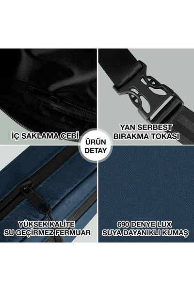 CrowsGate Pulsar Logo Bell Bag Navy Blue Color