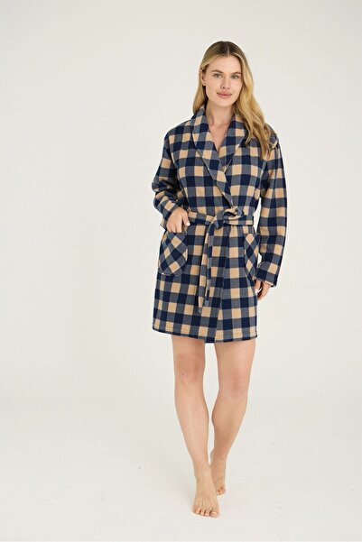 Pimody Women's Yellow Fleece Robe Ropdöşambr Double Combination Can Be Customized