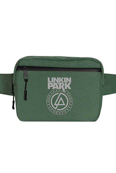 CrowsGate Geantă de talie cu logo și stea Linkin Park, culoare verde