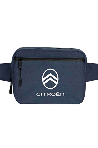 CrowsGate Geantă de talie Citroen Text Logo Culoare bleumarin