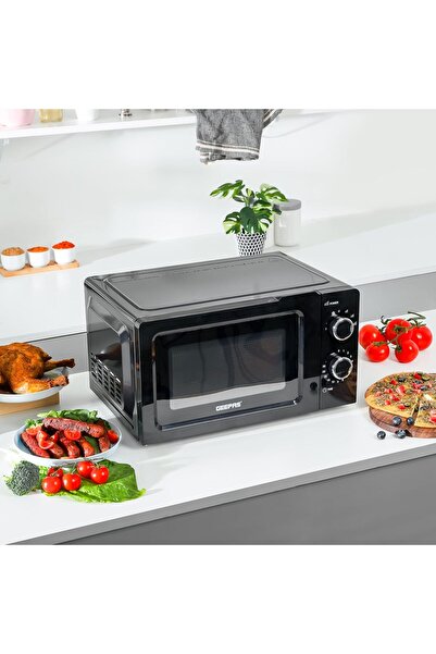 Geepas Microwave Oven with Digital Display Easy Reheating 20L 1100 Watt GMO1899-20LS-BL Black