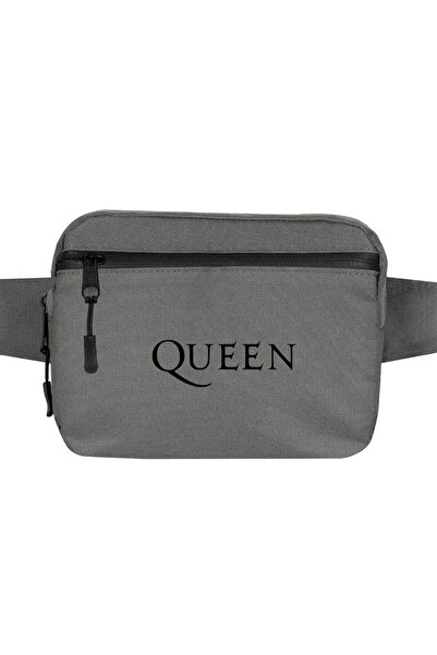 CrowsGate Geantă de talie cu logo Queen Culoare gri