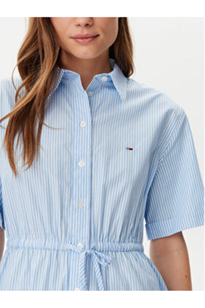 Tommy Jeans Rochie cămașă pentru femei DW0DW20617 Albastră