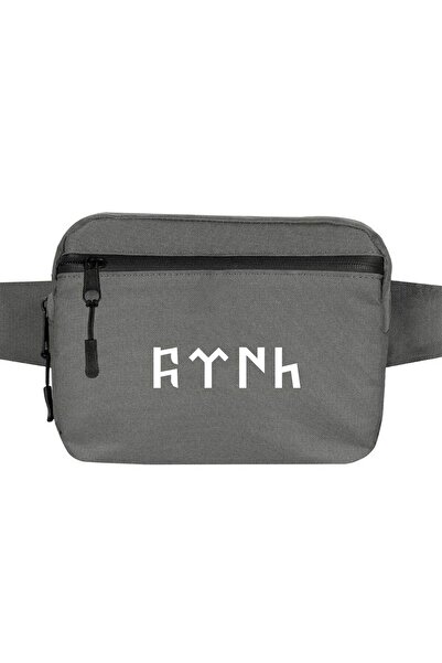 CrowsGate Turkish Written Waist Bag Gray Color