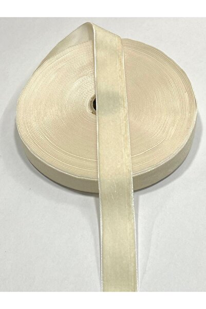 karantuhafiye Βελούδινη κορδέλα / 3 εκ. / 2 μέτρα / k557 κρεμ