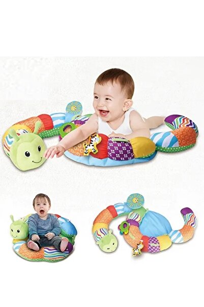 Generic 2 في 1 قماش دودة النجار من القطن مقعد الطفل للجلوس والنوم سجادة اللعب لعبة وسادة فخمة من ويدل