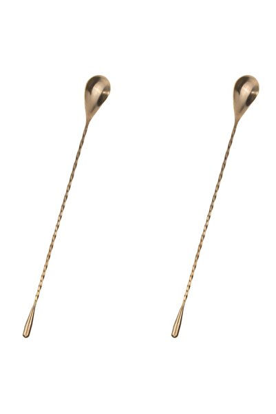Raki Set of 2 cocktail spoons for bar 30cm copper look