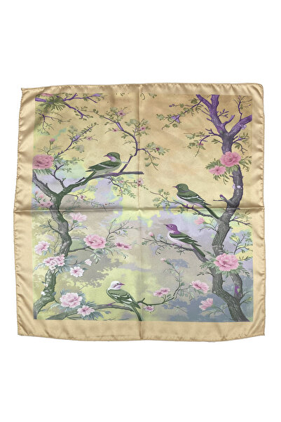 Sultan İpek Kuş Desenli Fular / Bandana 52x52