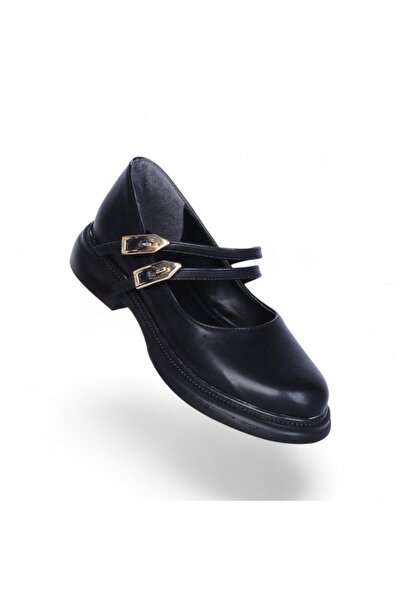 Scarletta S12 Черни кожени дамски мокасини