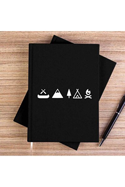 CrowsGate Camp Icon Black Unlined Canvas Notebook
