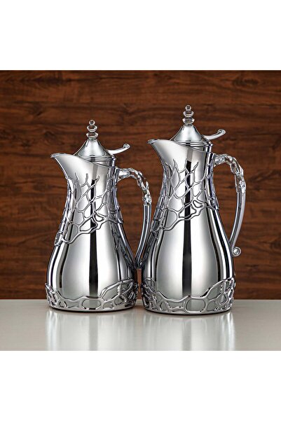 Radin Almarjan Vacuum Flask Set Metal Body 0.7 L & 1 L ABS & Acrylic Handle (VBC-0700/1000 C) – Full Sil