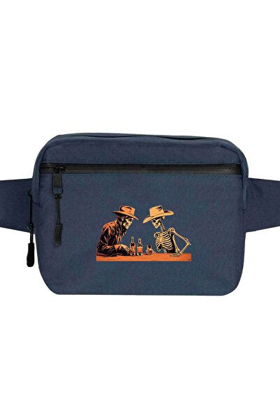 CrowsGate Geantă de talie Skelton Cowboy Bar Culoare bleumarin