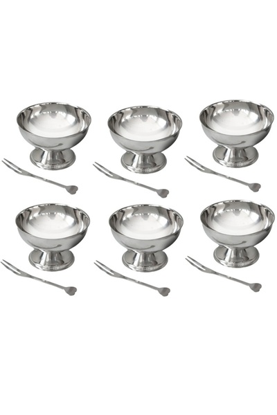 Raki Set of 6 stainless steel ice cream cups 9cm