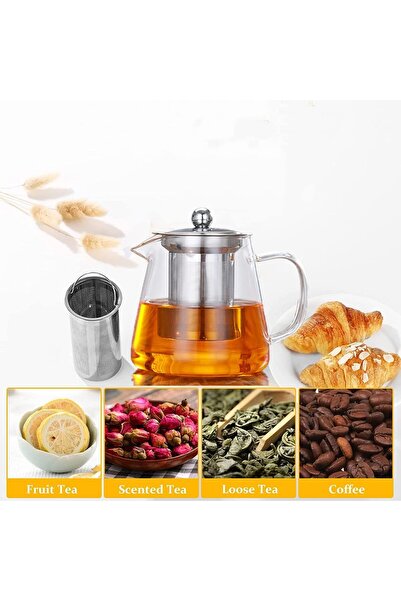 TAPIT Glass Tea Pot, Borosilicate Glass Tea Kettle for Loose Leaf Tea, Transparent Teapot with Stain