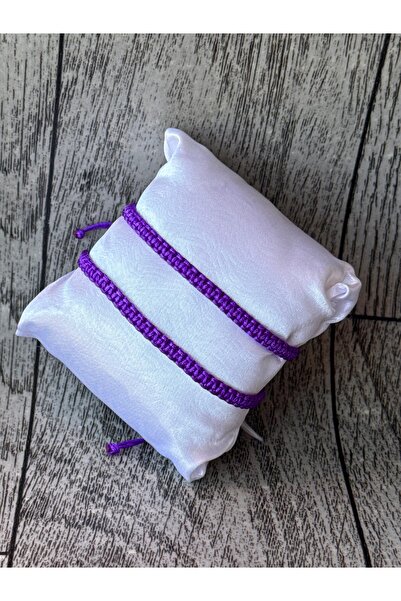 Ben Aleina Mor Bileklik Makrome Örgü Bileklik (çift 159)