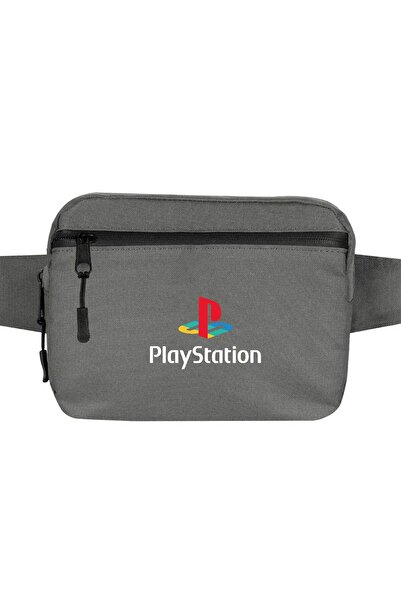 CrowsGate Geantă de talie cu logo Playstation, culoare albă, culoare gri