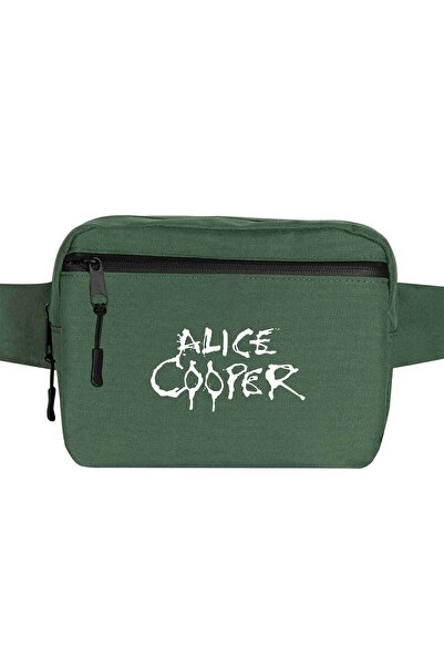 CrowsGate حقيبة الخصر بشعار أليس كوبر باللون الأخضر
