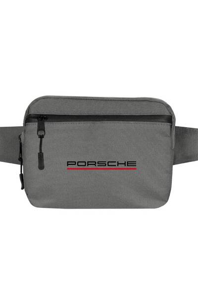 CrowsGate Porsche Text Red Belt Bag Gray Color