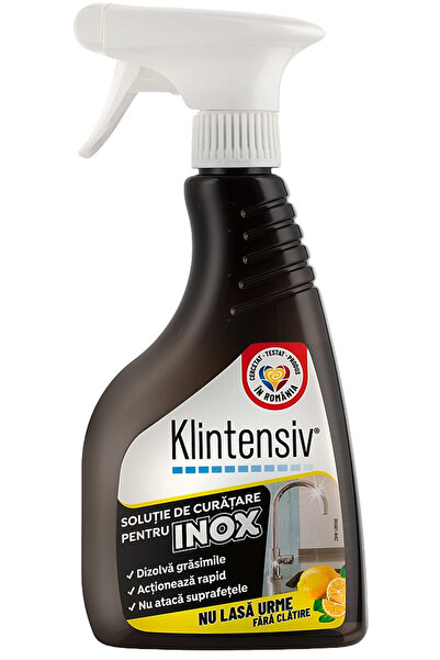 KLINTENSIV Soluție Curățare Inox 500 ml – Strălucire Imediată, Fără Urme, Ideală pentru Suprafețe di