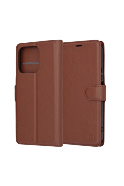 Mad Husă Folio din piele View Safe pentru Honor X8b, -Piele, Maro deschis