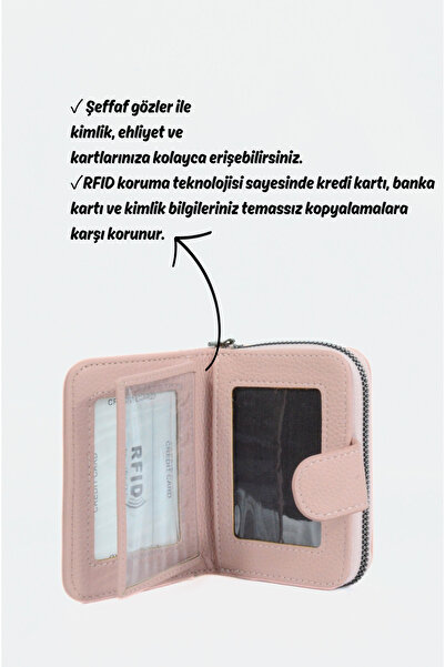 Mazel Design 4201 Genuine Leather Unisex Rfid Protected Zippered Multi-Compartment Imported Card Holder Wallet