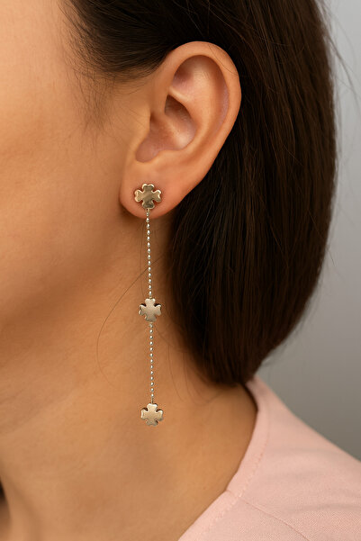 G Sport POLO Clover Detailed Dangle Zircon Earrings