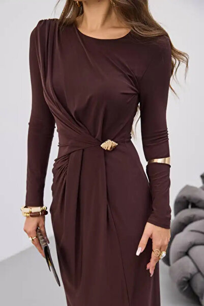 cemo Dress with Waist Tie Buckle