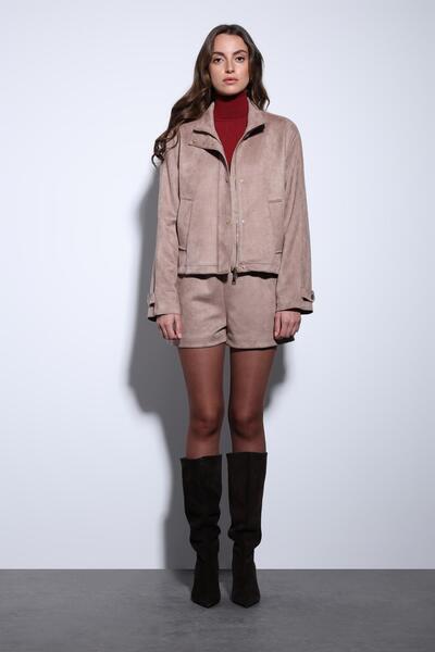 Antioch Mink Suede Bomber Jacket