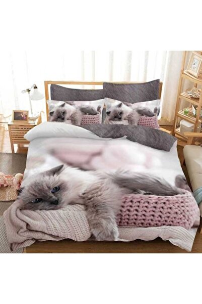 Casa de Vis Double bed linen set, 6 pieces, satin cotton, 220 x 230 cm, multicolor