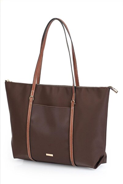 KOÇAK ÇANTA Women's Buzzy Fabric Striped Detail Handbag and Shoulder Bag