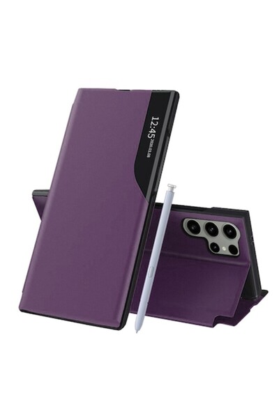 FİL Husă de protecție pentru Samsung Galaxy S25 Ultra, A54, piele, violet prună