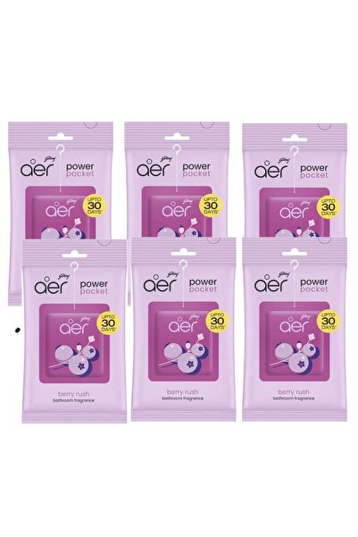 Godrej aer معطر حمام باور بوكيت - عبوة من 6 قطع برائحة التوت