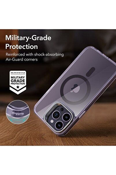 ESR Case compatible with iPhone 14 Pro Max, Perfect Grip, Clear Purple