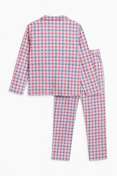 Beka Kids Σετ πιτζάμες για κορίτσια με καρό σχέδιο με κουμπιά μπροστά 100% βαμβακερό σετ πιτζάμες για παιδιά