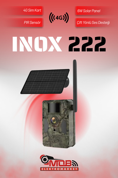 inoxdigital MOB ELEKTROMARKET INOX-222 4G (GPS) ÖZELLİKLİ SOLAR PANELLİ FOTOK...