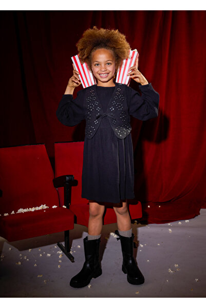 MAYORAL 7910-48 Girl's Black Vest Dress