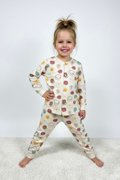 irkkids Unisex Snap Fastener Children's Pajama Set – Comfortable and Stylish for Everyday and Sleep Use